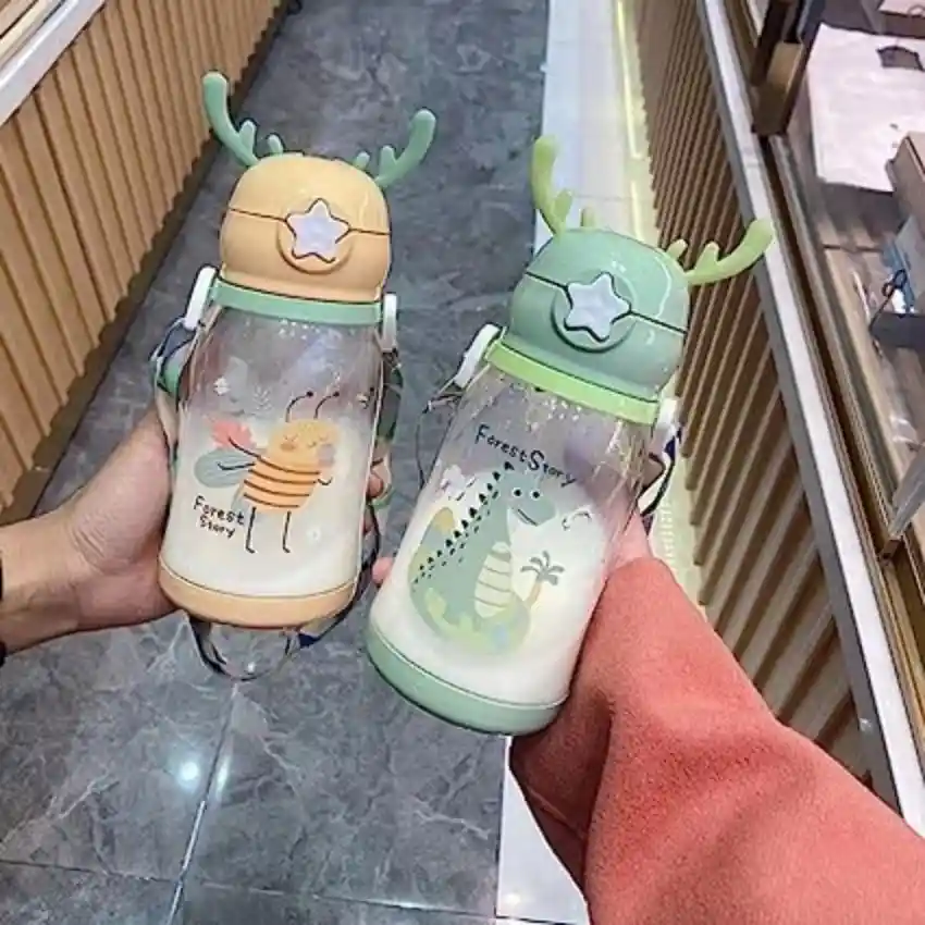 Botella Para Agua Jugo Botilito Infantil Termo Niño Niña Naranja