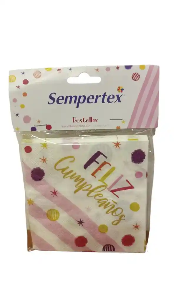 Set - Kit Sempertex Platos, Vasos Y Servilletas Feliz Cumpleaños Destellos X8 Unidades