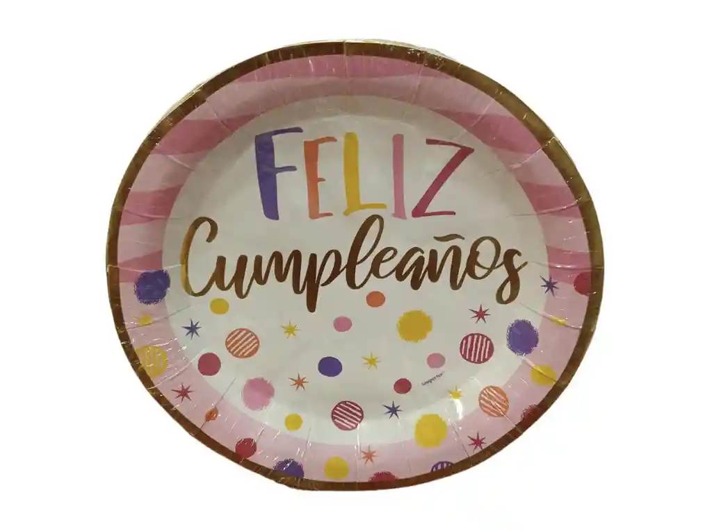 Set - Kit Sempertex Platos, Vasos Y Servilletas Feliz Cumpleaños Destellos X8 Unidades