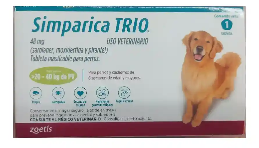 Simparica Trio De 20 A 40 Kilos