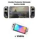 Combo Acrilico / Protector / Funda De Diseño + Vidrio Compatible Con Switc Oled