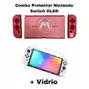 Combo Acrilico / Protector / Funda De Diseño + Vidrio Compatible Con Switc Oled