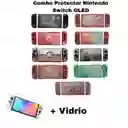 Combo Acrilico / Protector / Funda De Diseño + Vidrio Compatible Con Switc Oled
