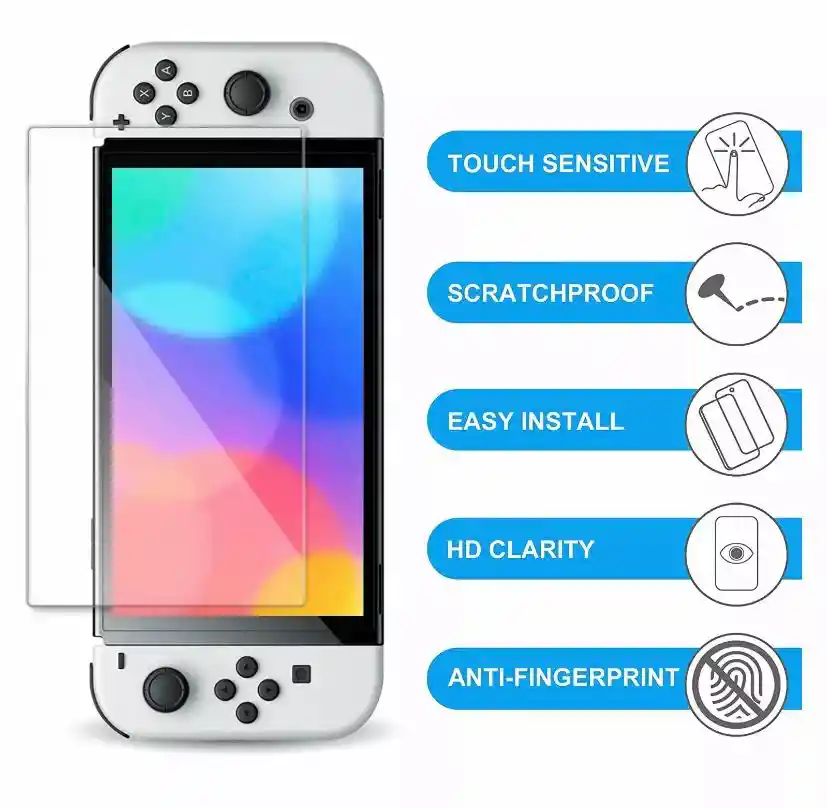 Combo Acrilico / Protector / Funda De Diseño + Vidrio Compatible Con Switc Oled