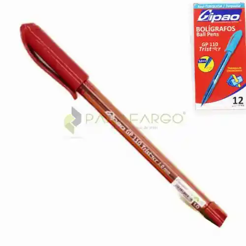 Lapicero De Tapa Gipao Tristar Gp110 De 1.0 Mm - Rojo