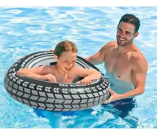 Flotador Inflable Piscina Mar Llanta Carro Neumático 90 Cm