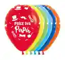 Globo Latex Redondo Infinity Feliz Día Papá Sombreros Fashion Surtido X50