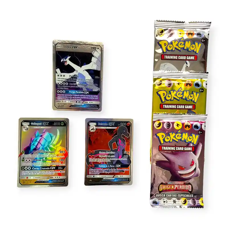 50 Sobres Cartas Pokemon Holográficas Coleccionables