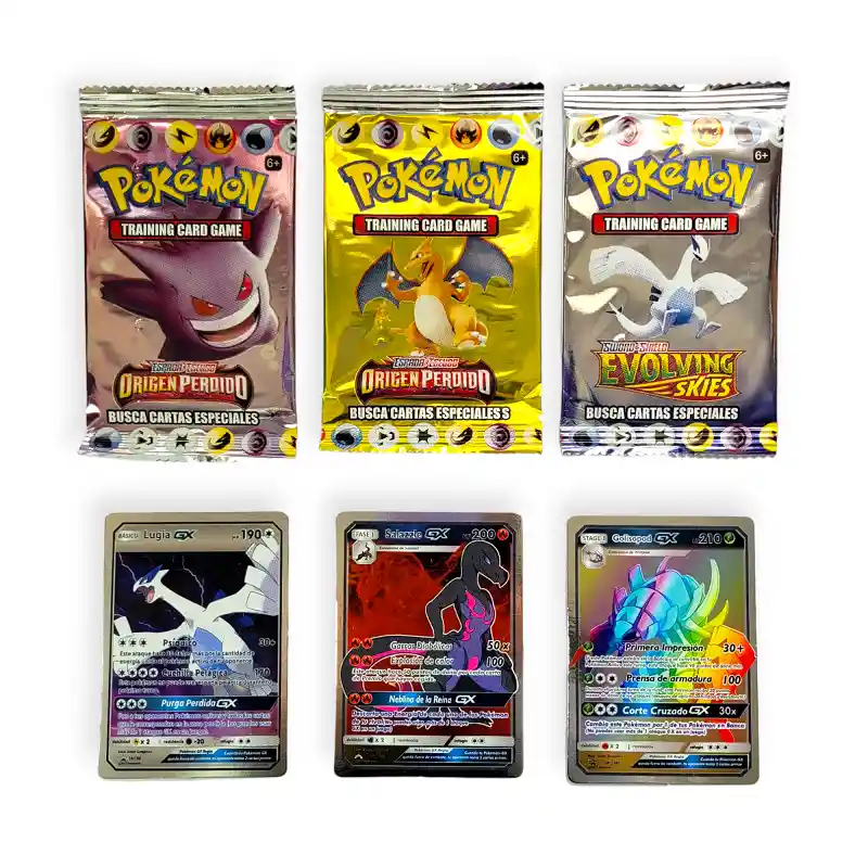 50 Sobres Cartas Pokemon Holográficas Coleccionables