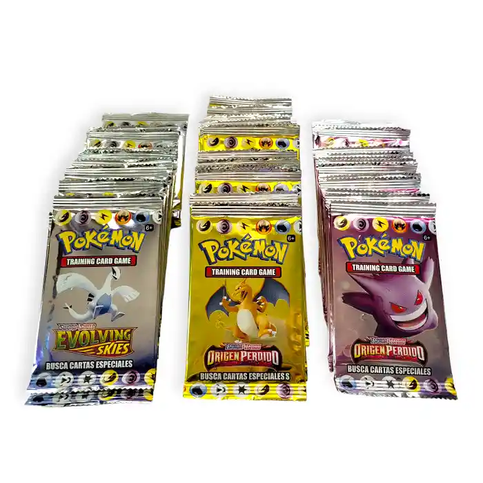 50 Sobres Cartas Pokemon Holográficas Coleccionables