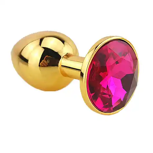 Plug Anal Dorado Con Joya Rose Talla S