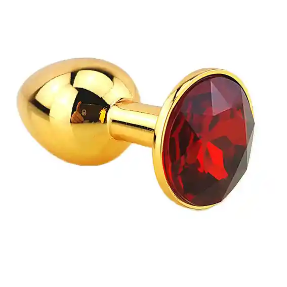 Plug Anal Dorado Con Joya Red Talla S