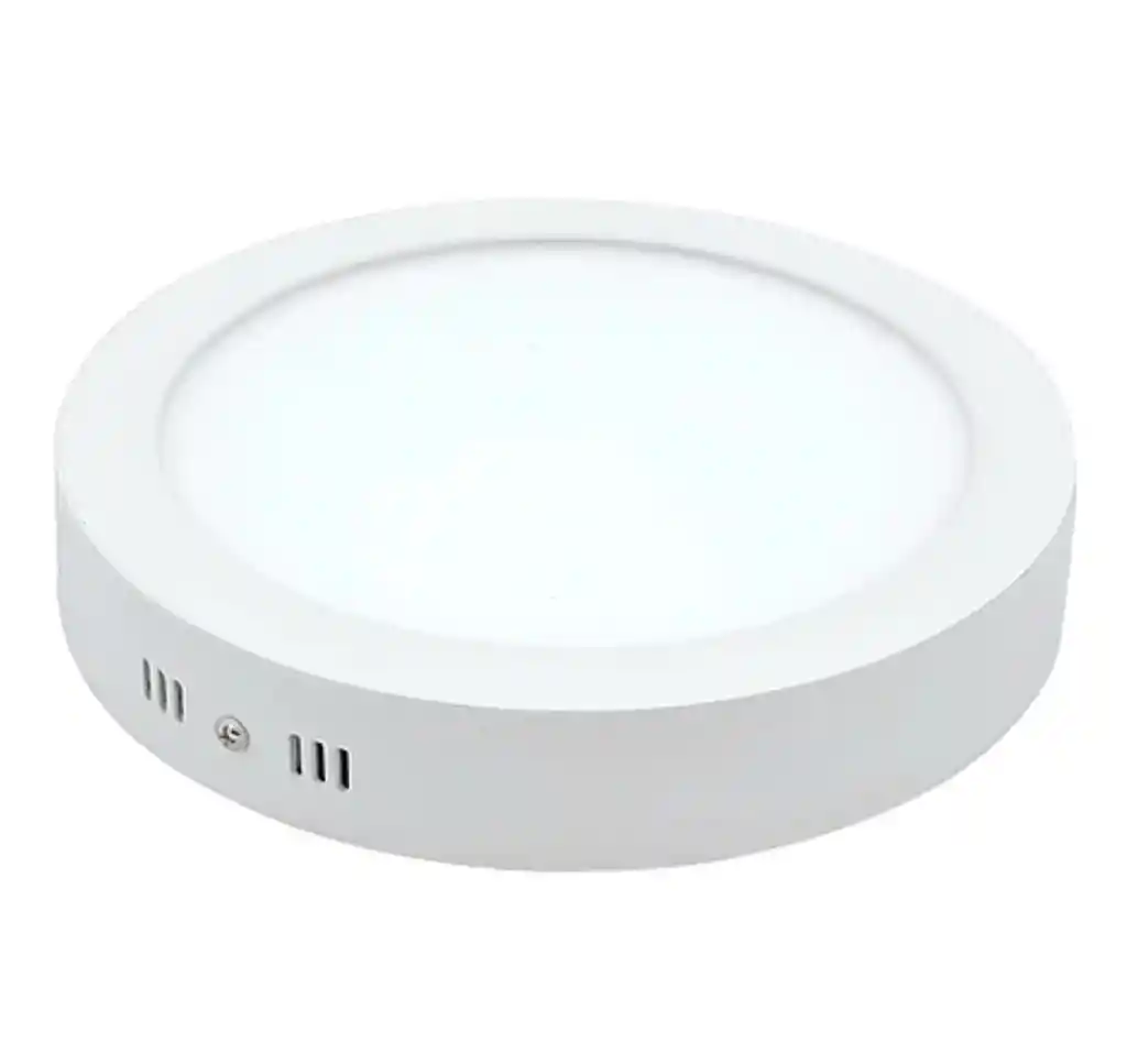 Lámpara Panel Led 12w Redondo Sobreponer Luz Blanca Ahorrador