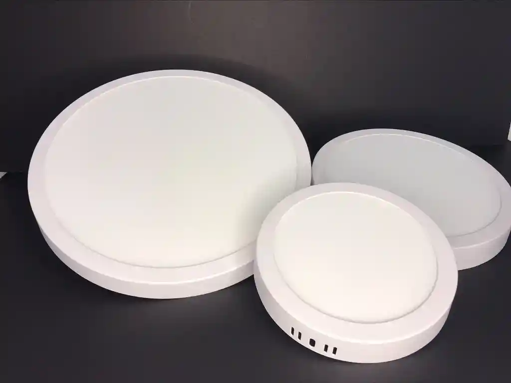 Lámpara Panel Led 12w Redondo Sobreponer Luz Blanca Ahorrador