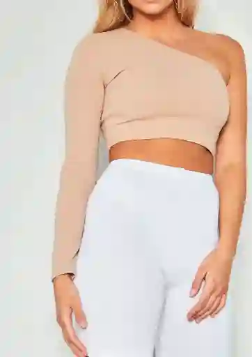 Crop Top Manga Beige Talla S/mnica