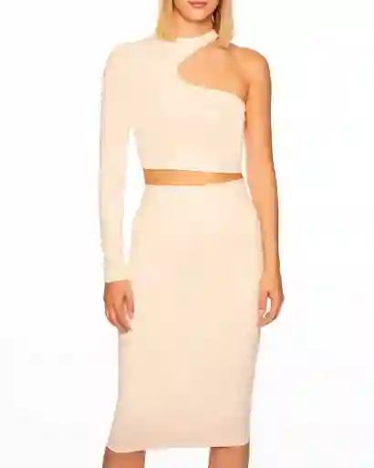 Crop Top Cut-out Beige Talla S/mnica