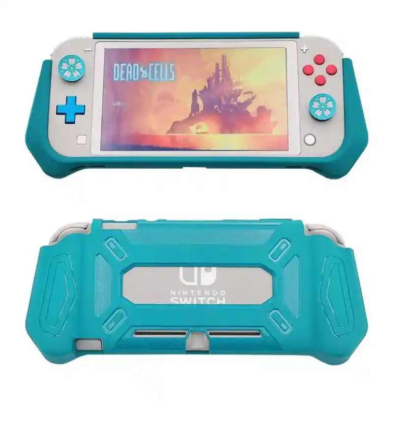 Protector Rígido / Funda + Vidrio Templado + 2 Grips Para Nintendo Switch Lite