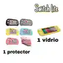 Protector Rígido / Funda Completa + Vidrio Templado Para Nintendo Switch Lite