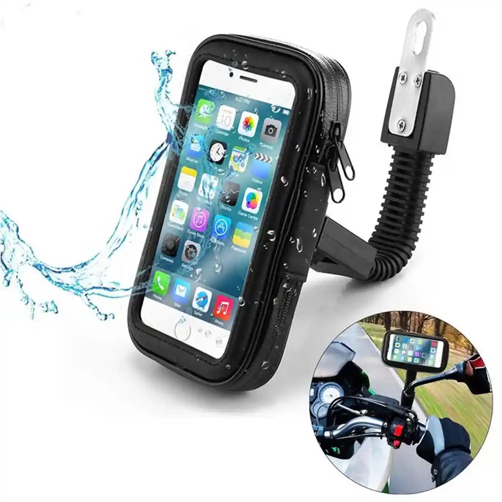 Soporte De Celular Impermeable Para Moto Con Cremallera