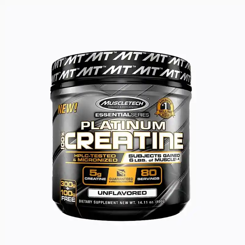  Creatina Platinum  MUSCLETECH  400 Gramos 80 Servicios 