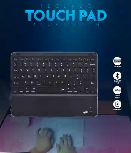 Teclado Bluetooth Touchpad Epik Original Para Pc