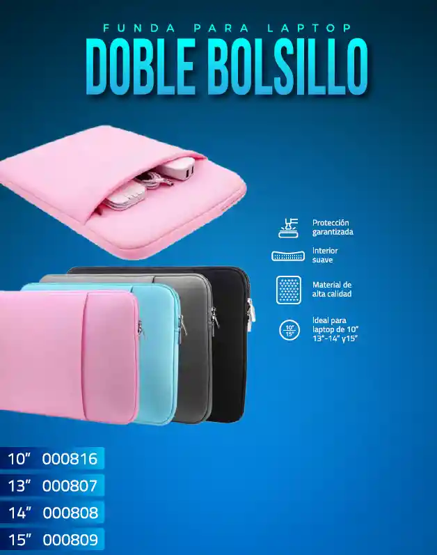 Funda Para Pc De Protección Doble Bolsillo