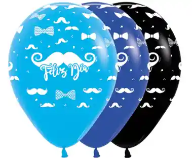 R-12 Globos Bombas Fiesta Sempertex Infinity Feliz Dia Bigotes Fashion Surtido X12 Globos