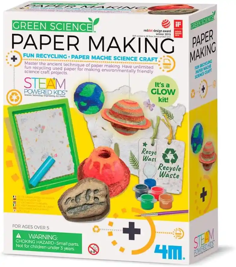 Kit De Arte Fabrica De Papel Ciencia Verde Actividades Niños