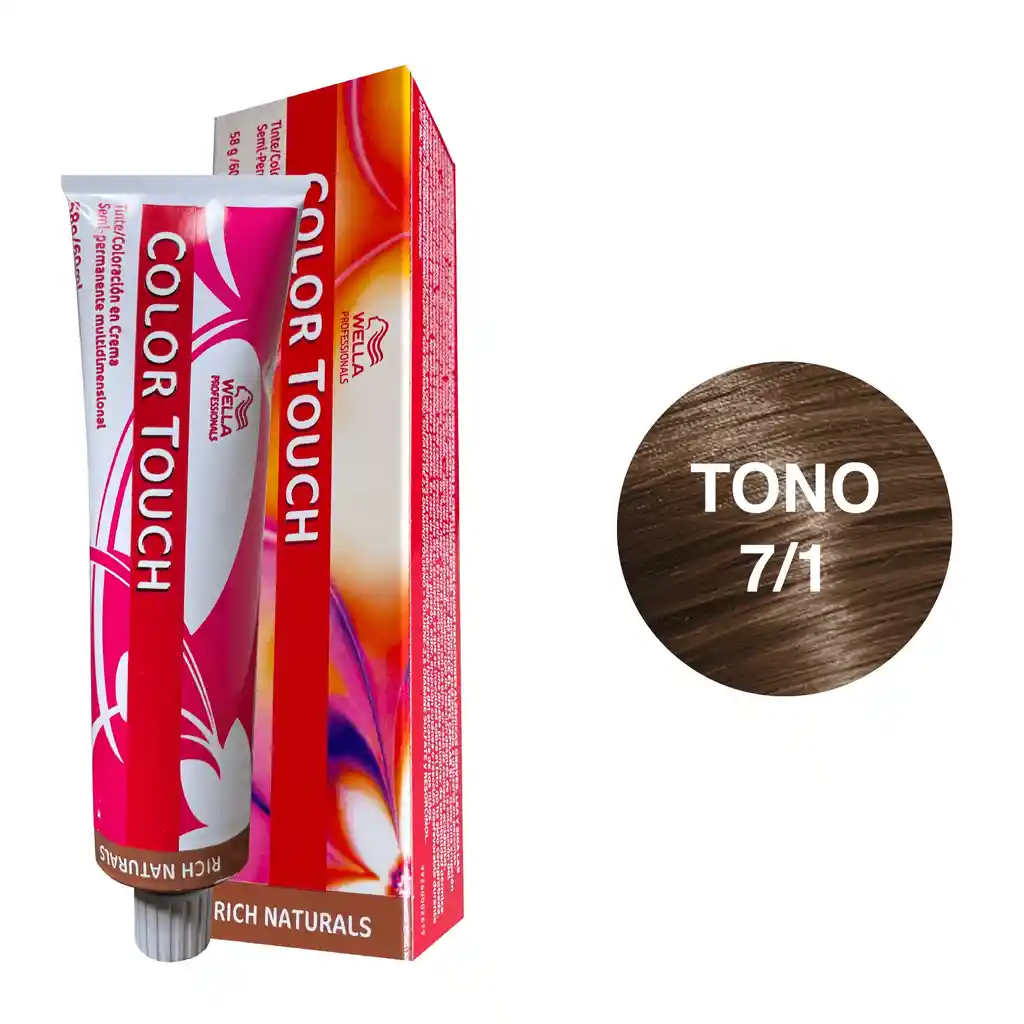 Wella Tinte Semipermanente Color Touch 60ml Rich Naturals 7/1 Color Crm Efs