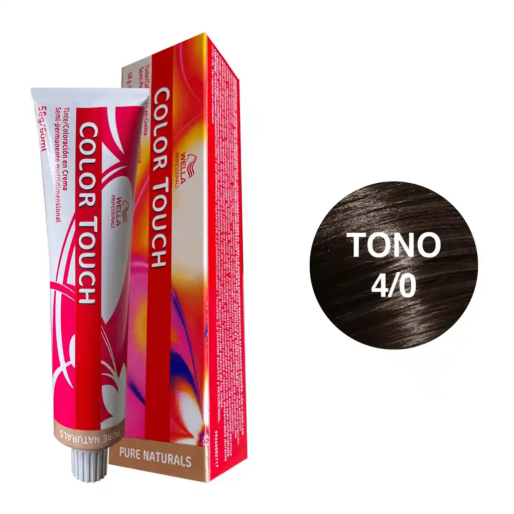 Wella Tinte Semipermanente Color Touch 60ml Pure Naturals 4/0 Color Crm Efs