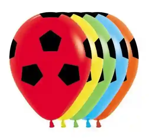 Globo De Futbol * 12 Unidades, Colores Surtidos