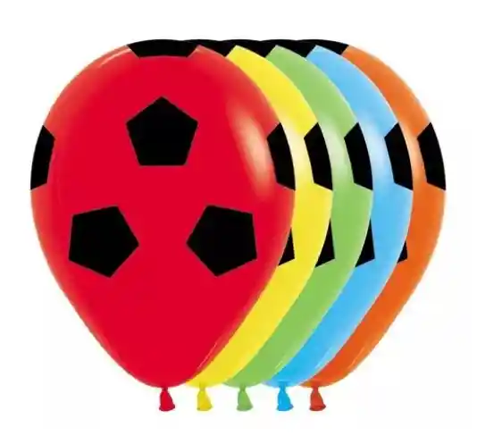 Globo De Futbol * 12 Unidades, Colores Surtidos