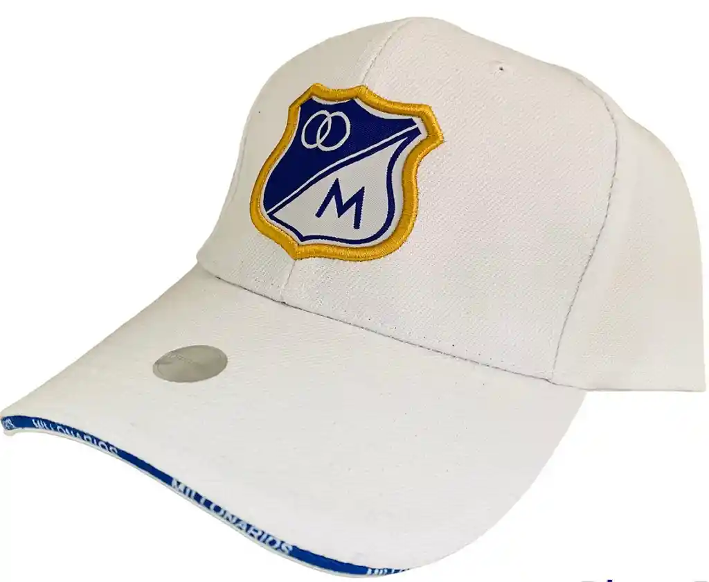 Gorra Equipos De Futbol Colombiano Millonarios Futbol Club Blanca