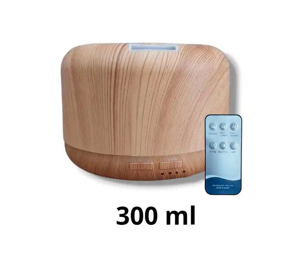  Difusor De Aromas 300 Ml  HUMIDIFICADOR  De Aire Tipo Madera Clara Ambientador 