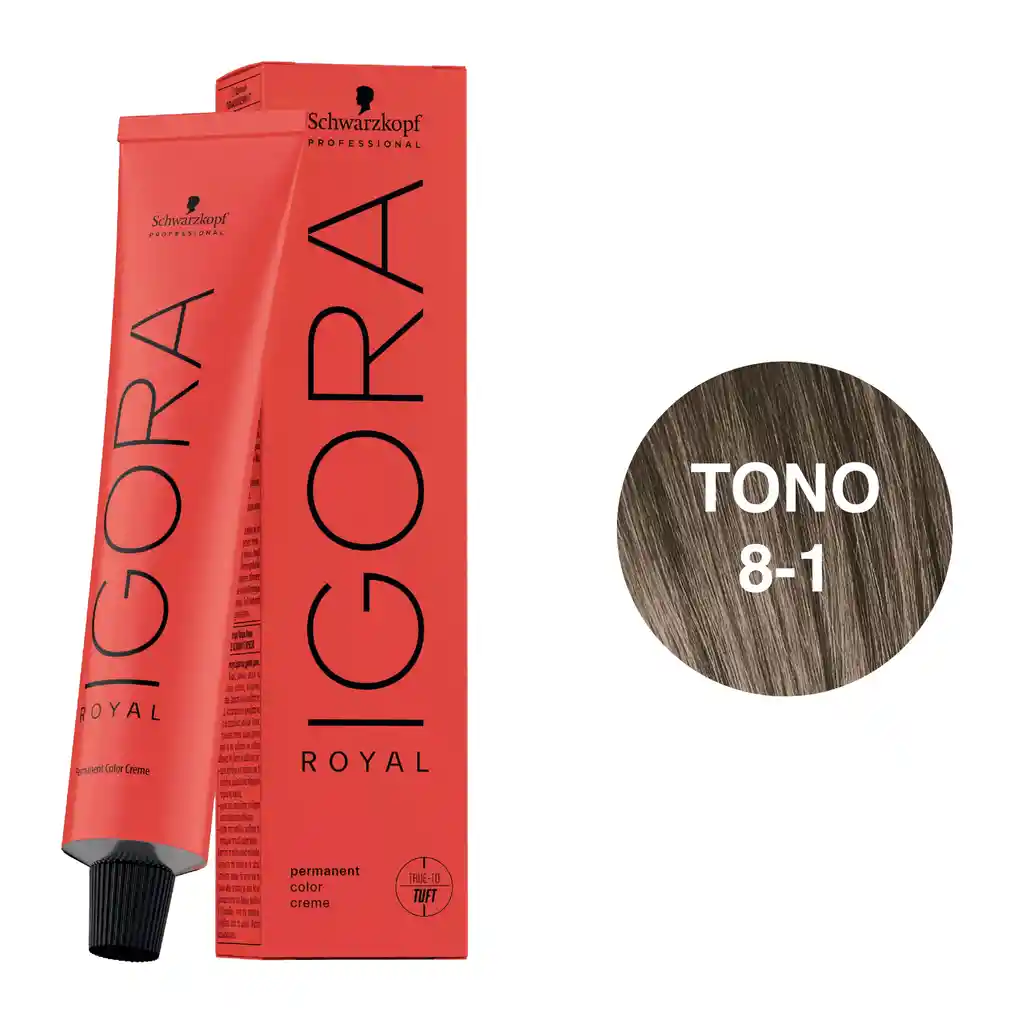 Igora Royal Tono 8-1 Rubio Claro Ceniza 60ml