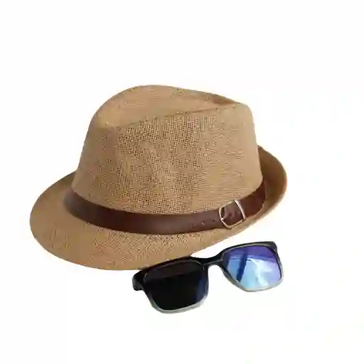 Sombrero Fedora Tejido Para Niño Con Gafas Marron