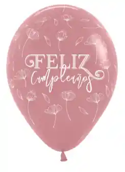 R-12 Globos Bombas Fiesta Sempertex Infinity Feliz Cumpleaños Rosas Palo De Rosa X12 Globos