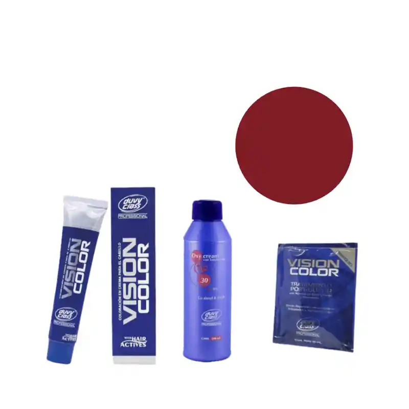  Tinte  DUVY CLASS  Rubio Medio Rojo 7.6 Incluye Peroxido Y Mascarilla 