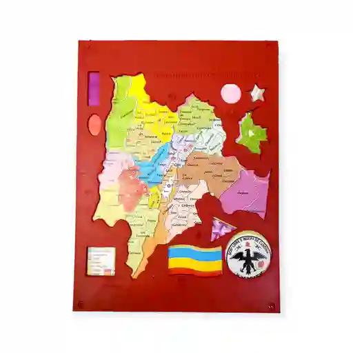 Regla Plantilla Mapa Cundinamarca Plástico Escolar Rojo