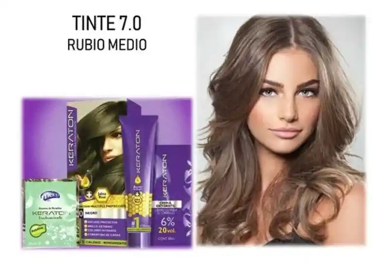  Tinte Keraton Perman X 60 Ml 7.0 Ru Bio  Medio 