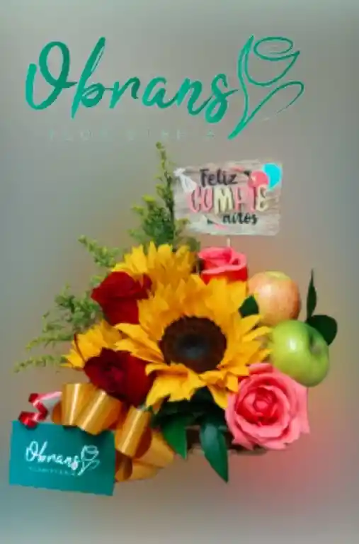 Canasta Floral Mini + Frutas