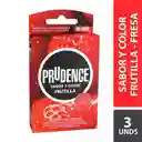 Condones Prudence Fresa Sabor Y Color X 3 Unds - Frutilla
