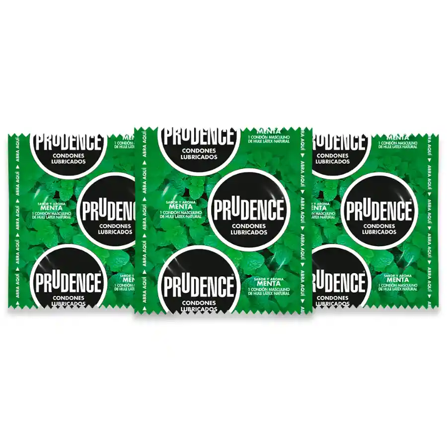 Condones Prudence Menta Sabor Y Color X 3 Unds