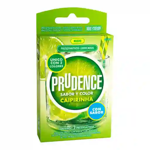 Condones Prudence Caipirinha Sabor Y Color X 3 Unds