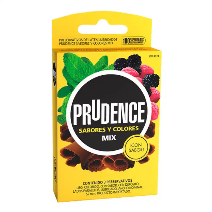 Condones Prudence Mix De Sabores Y Colores X 3 Unds