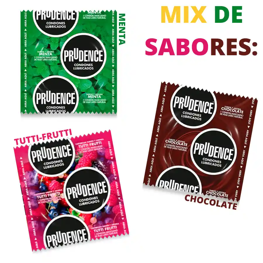 Condones Prudence Mix De Sabores Y Colores X 3 Unds