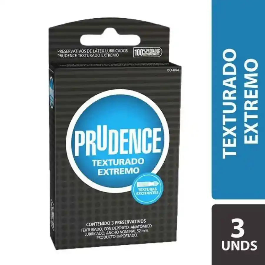 Condones Prudence Texturado Extremo X 3 Unds