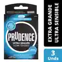 Condones Prudence Extra Grande Ultra Sensible X 3 Unds