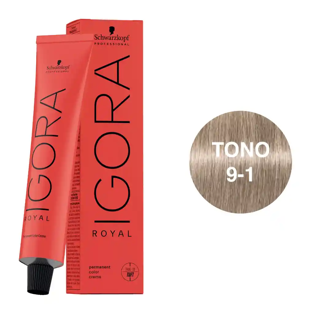 Igora Royal Tono 9-1 Rubio Muy Claro Ceniza 60ml