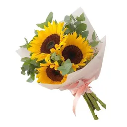 Flores De Girasoles Decorados En Bouquet X3